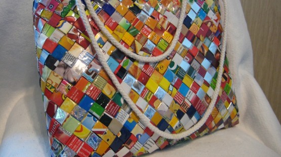 bag made from plastic waste.